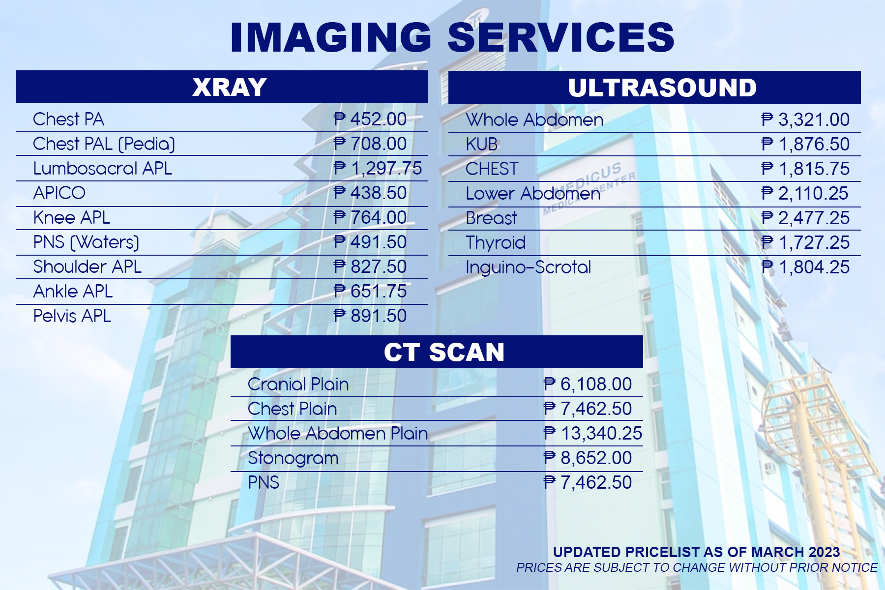 Pricelist Medicus Medical Center pricelist-medicus-medical-center